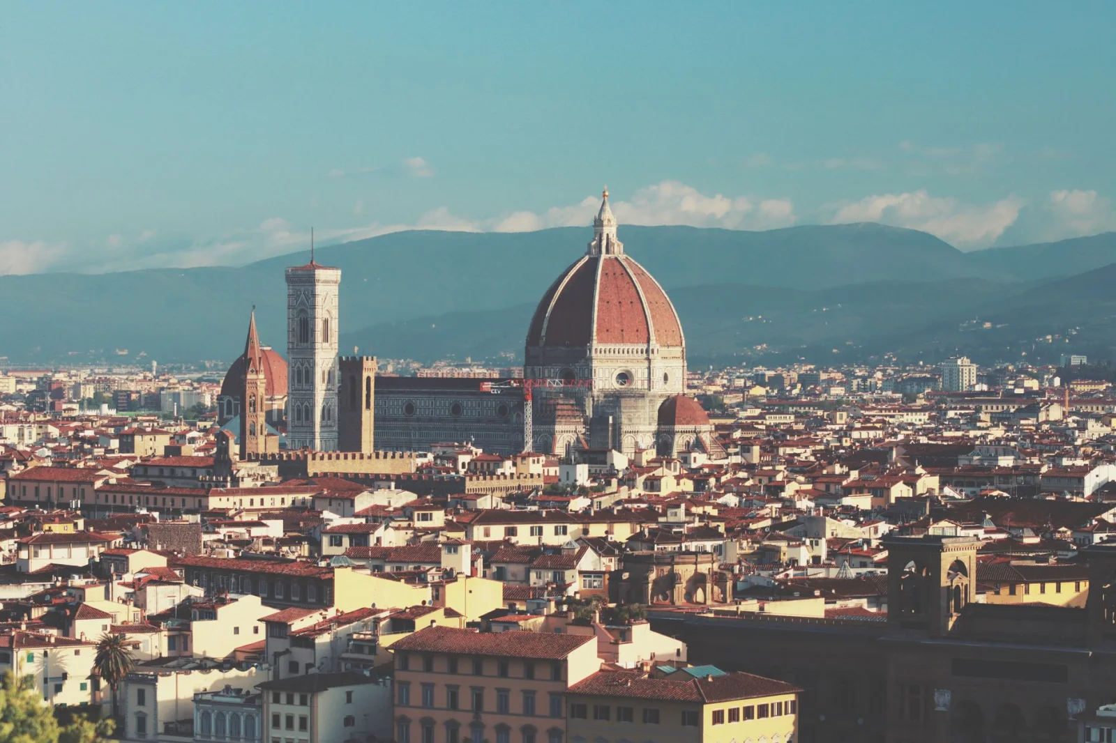 Florence skyline with the Duomo under a clear sky