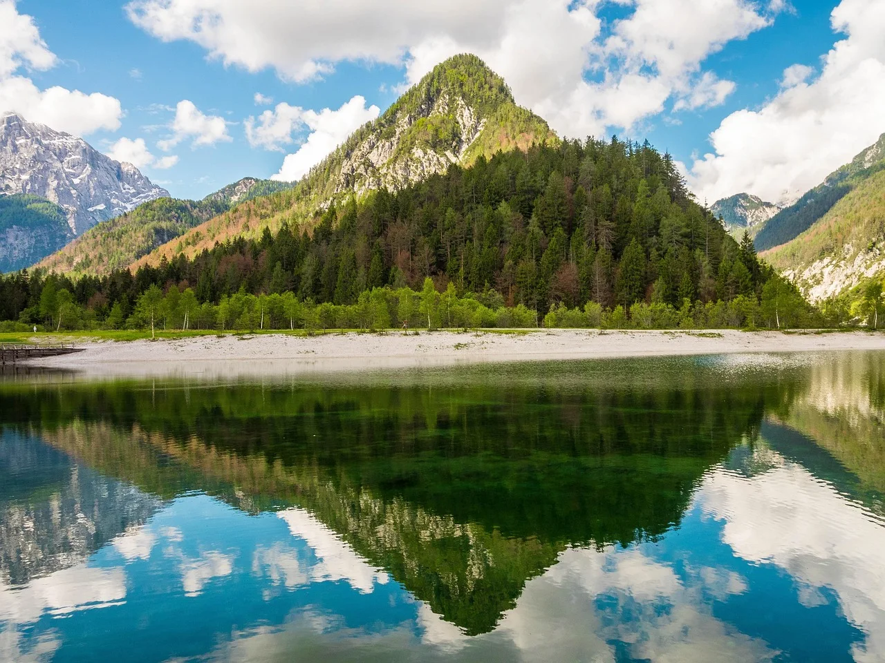 Lake Jasna and the Julian Alps near Kranjska Gora